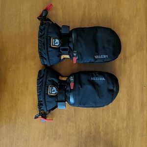 Kids Leather Hestra All Mountain CZone Mittens